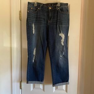 Jennifer Lopez Distressed Cuffed Jeans Size 8